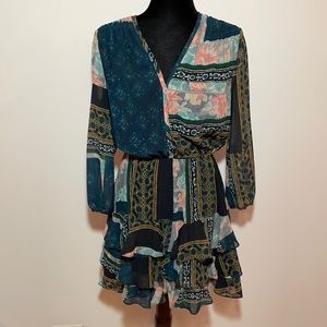 Hiche.  Patchwork Print Dress.  Summer weight.  Perfect for party and travel